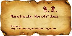 Marsinszky Mercédesz névjegykártya
